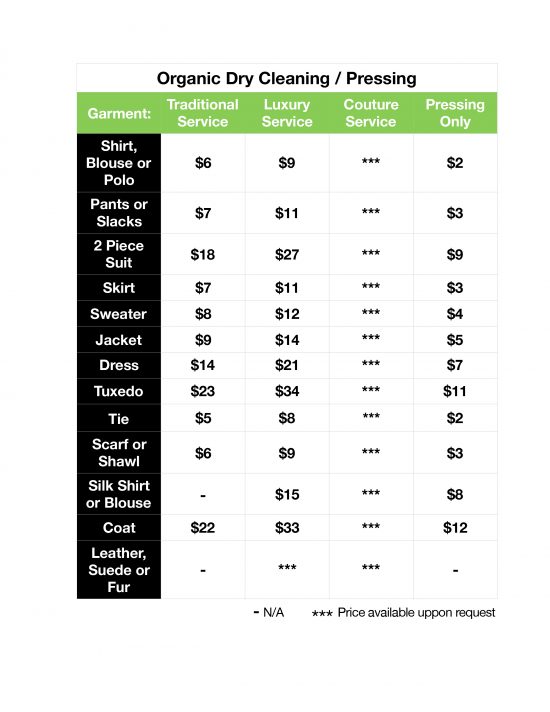 syndals dry cleaning price