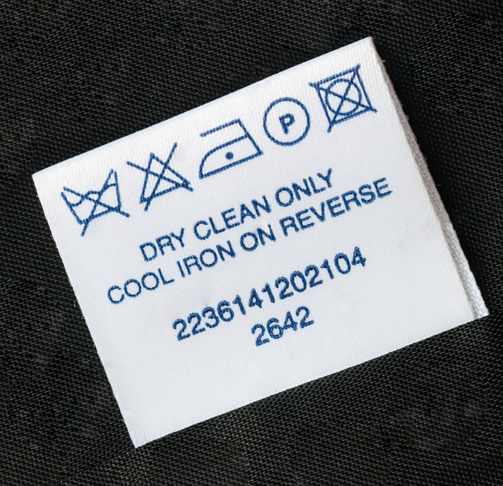 label-in-principles-garment-dry-clean-only-cool-iron-on-reverse-F323HT ...